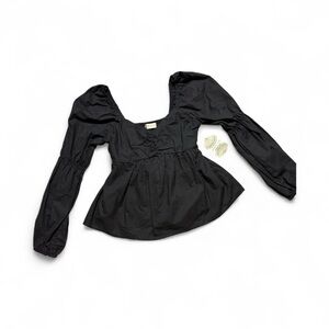 Altar'd State Black Puff Sleeve Blouse